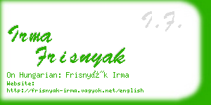 irma frisnyak business card